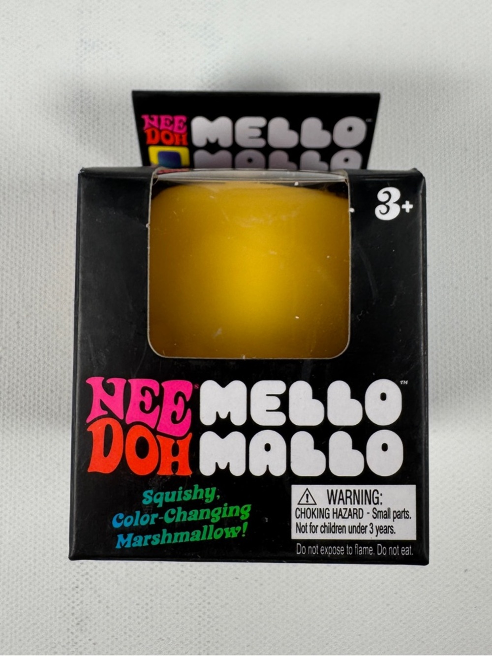 Schylling NeeDoh Mello Mallo Viral TikTok Fidget Toy UV Color Change - Yellow